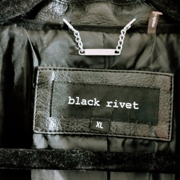 Faux leather black Rivet jacket moto - Picture 4 of 6